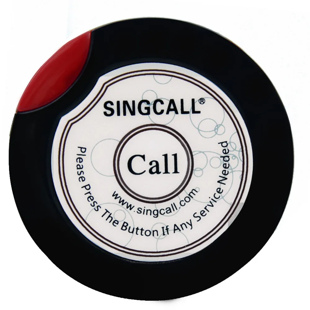 SINGCALL Беспроводной подкачки Системы 10 на одной пуговице тонкий настольные звонки