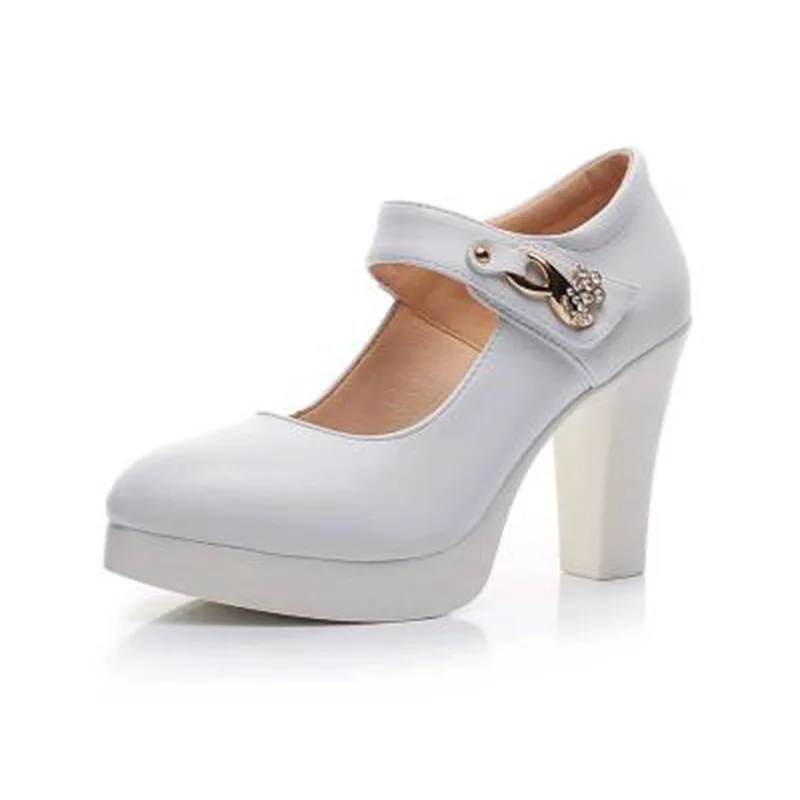White 8CM Пикантная элегантная обувь для танцев с кристаллами; модная женская свадебная обувь; черные туфли-лодочки на платформе с блочным каблуком; женская обувь на высоком каблуке - Цвет: White 8CM