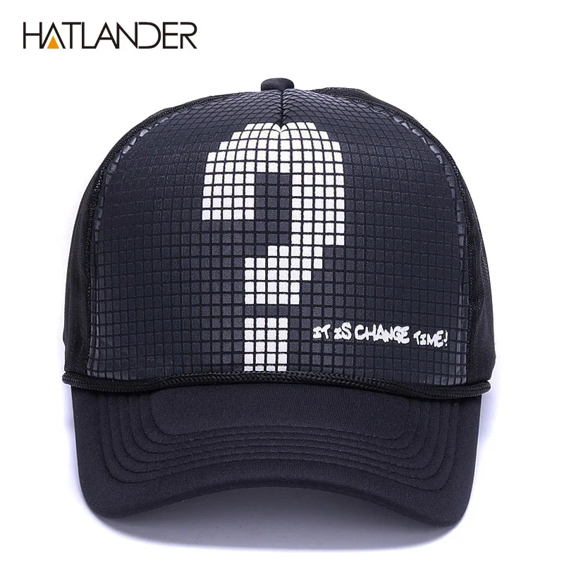 Кепка для мужчин и женщин HATLANDER повседневная черная сетчатая бейсболка летняя