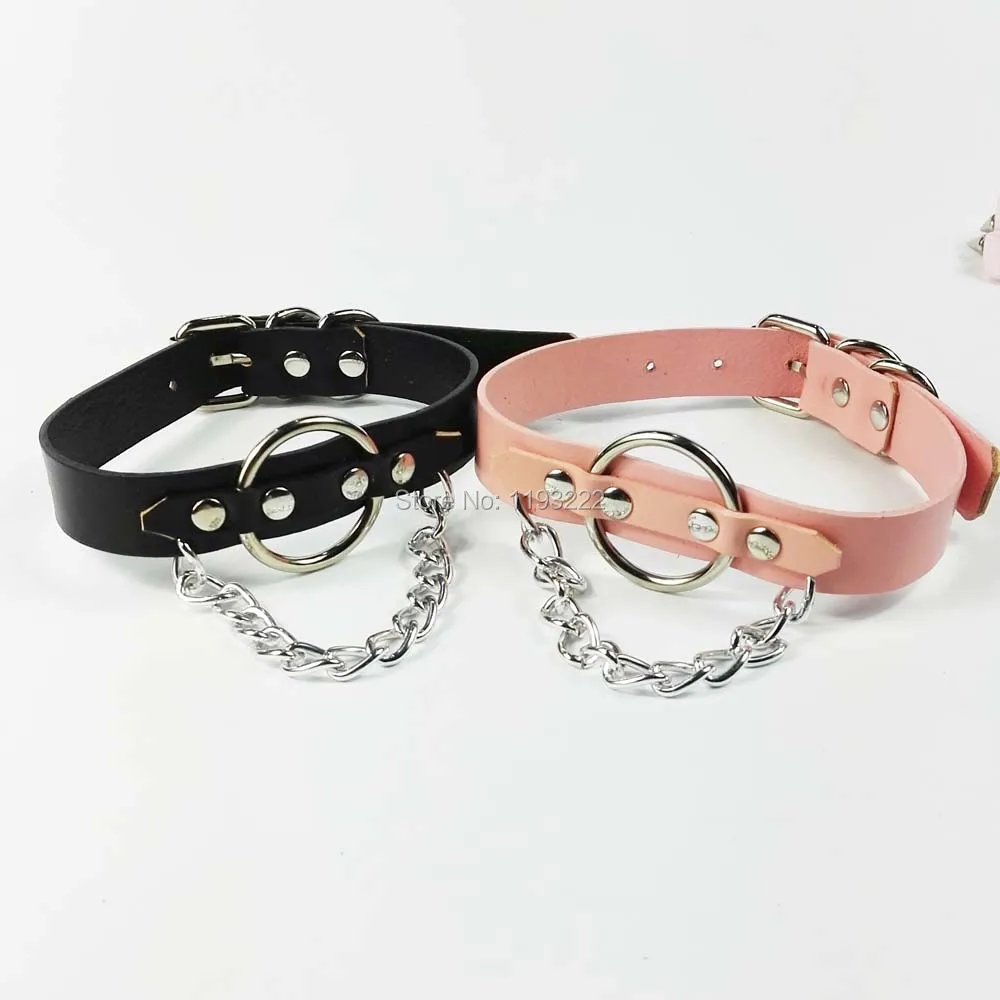 Лолита Харадзюку панк готика ручной работы цепь ссылка БДСМ воротник кожа