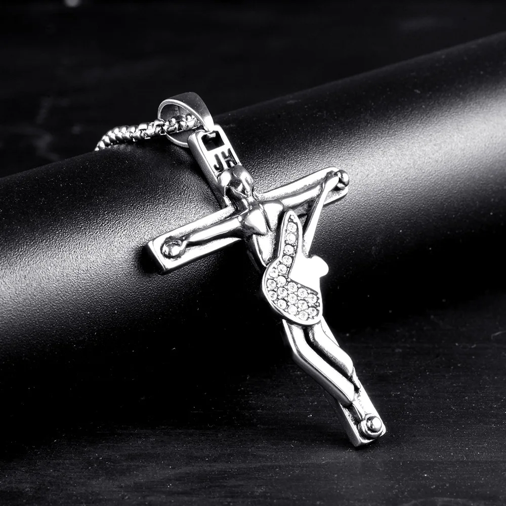 Jonny Hallyday Pendentif croix guitare acier 316 finition exceptionnelle Pour les fans Collier|Подвески| |