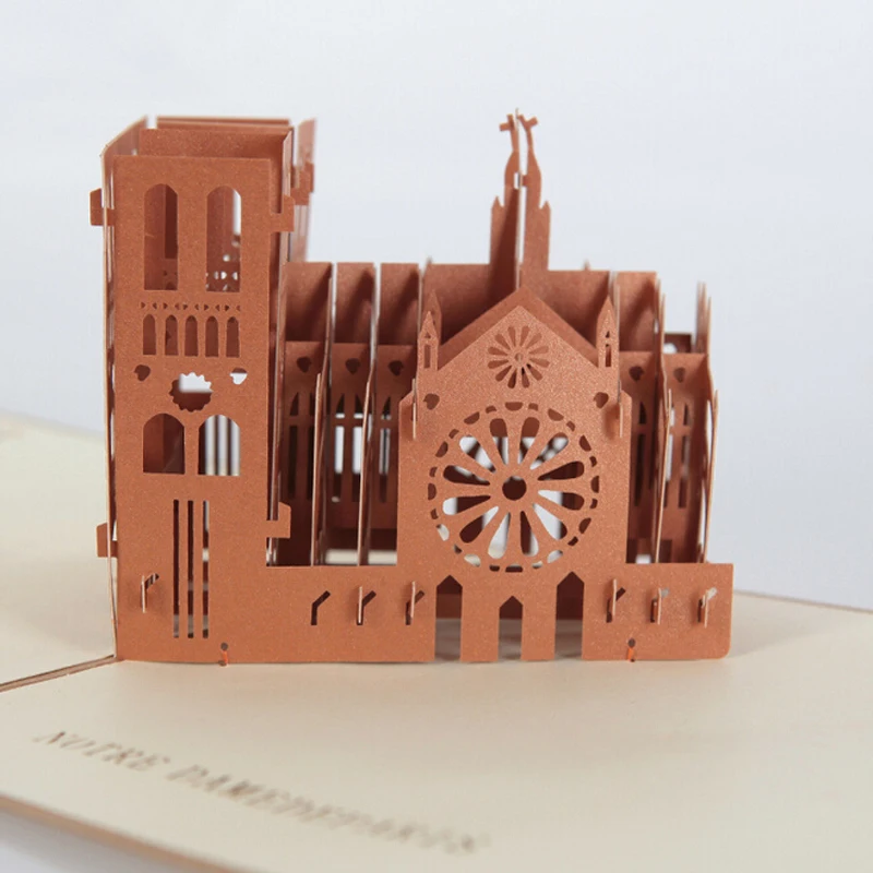 (10 шт./лот) бумажная художественная модель Diy Ручная работа Notre Dame de Paris визитная