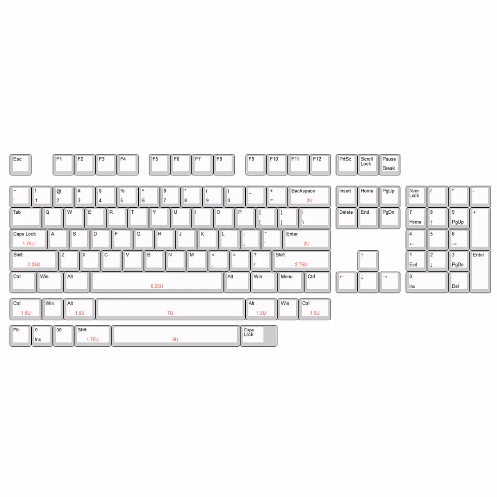 Enjoypbt пустой keycap темно серый вишневый профиль 117 клавиш для Механическая