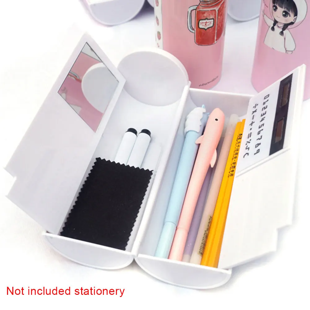 Двухслойный зеркальный пенал для карандашей ручек коробка с магнитным