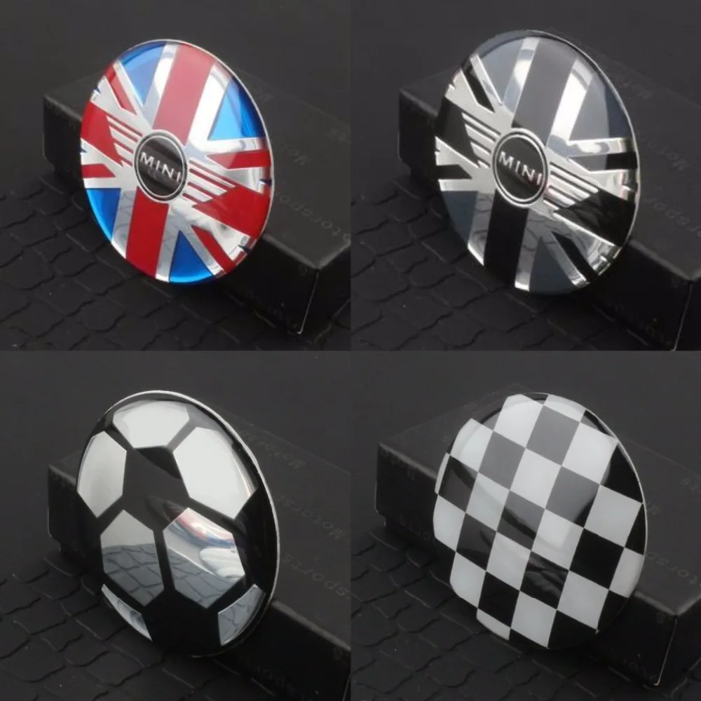 

4pcs 52mm colorful England Flag MINI WORKS S auto Car Wheel Center Hub Caps Badge wheel Dust-proof covers logo 3D Stickers Decal