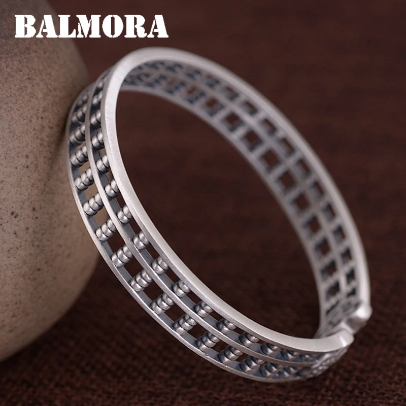 Лидер продаж 2019 однотонный браслет BALMORA из чистого серебра 990 пробы в этническом