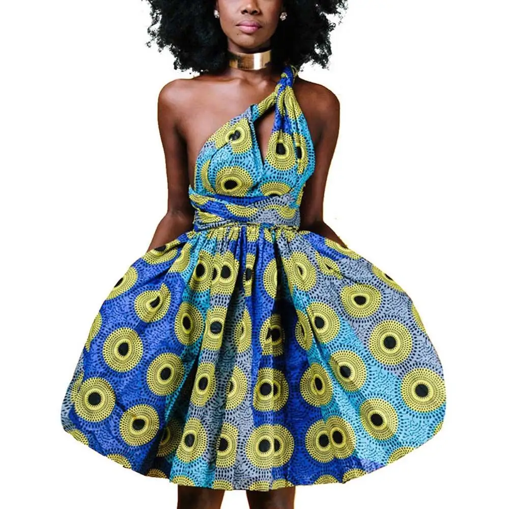 Summer Dress M06 Kureas Африканское Платье женское нация полиэстер Африка печать сексуальные летние платья Национальный принт Vestido Dashiki Kanga одежда - Цвет: Summer Dress M06