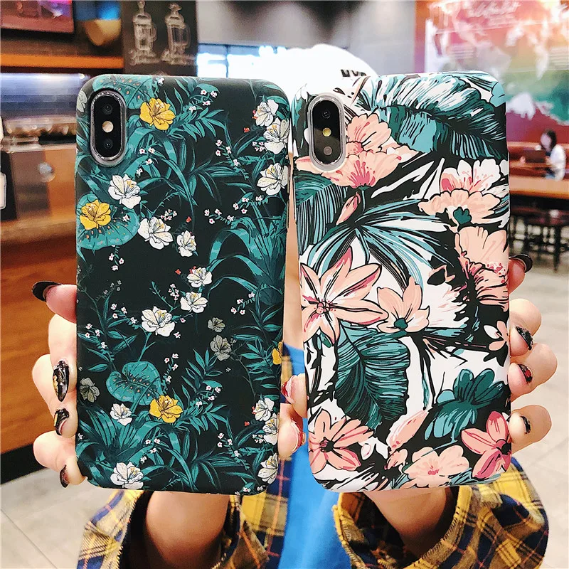 Emboss Scrub Luminous Flower Phone Case For iPhone X XS MAX XR 8 7 6 6S Plus Cases Luxury Matte Retro Hard PC Cover Fundas |