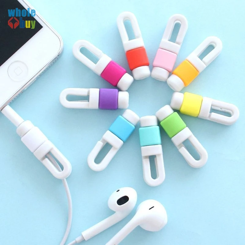 

5000pcs/lot Earphone Cable Protector Organizer Headphone Cord Protector Protective Sleeves Cable Winder Cover for IPhone 8 7 HTC