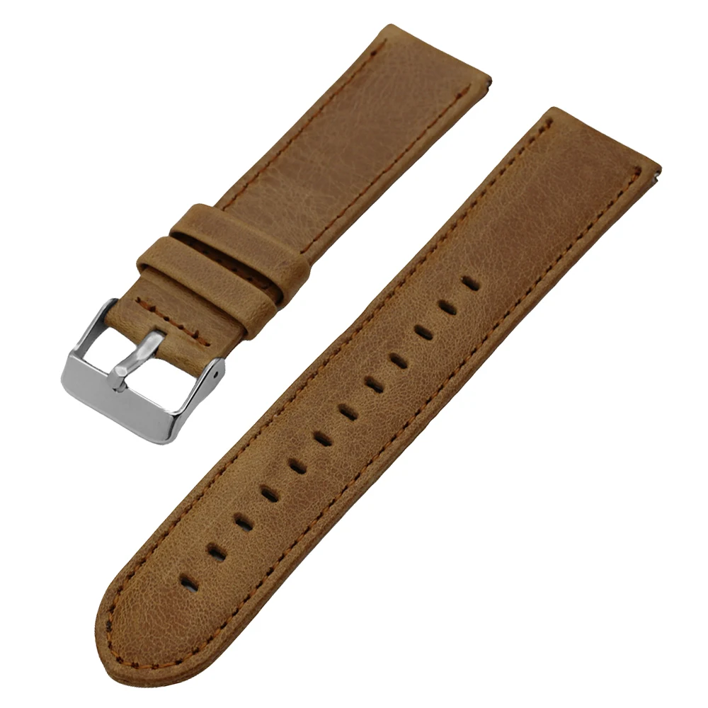 

22mm Leather Watch Band for Patek Philippe Blancpain Quick Release Strap Wrist Loop Belt Bracelet Black Brown Men Women + Pin