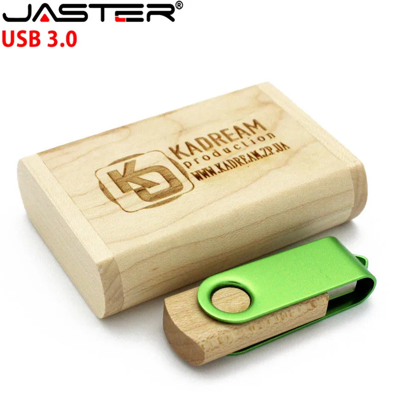 JASTER деревянный металлический вращающийся USB3.0 с коробкой usb флеш-накопитель карта