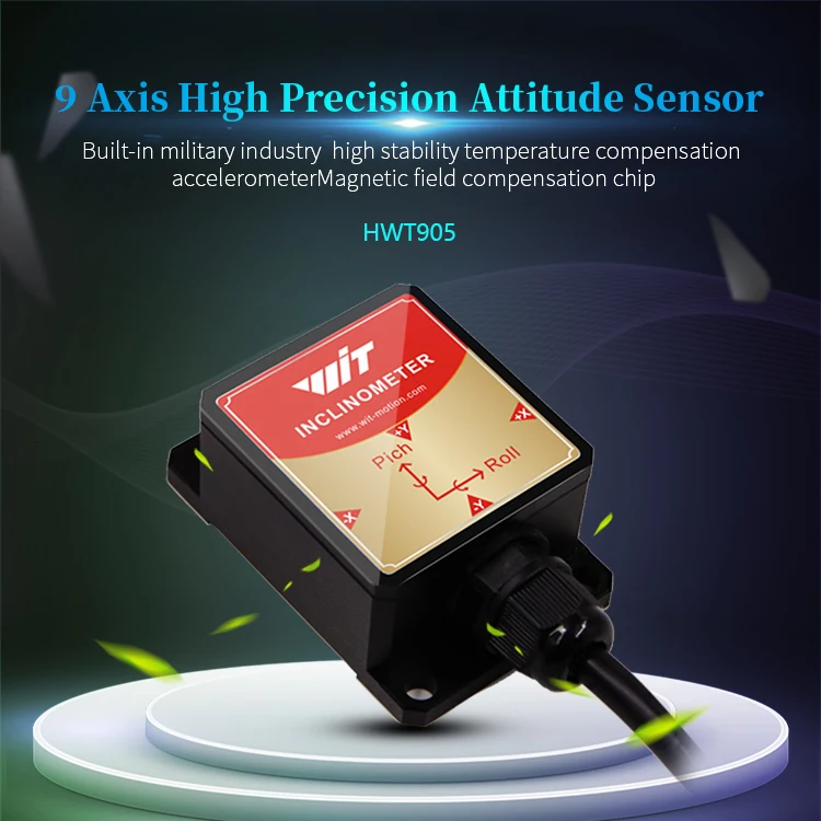 HWT905 Инклинометр 9 Axis AHRS сенсор Водонепроницаемый IP67 и антивибрационный и температурный и магнитометр компенсация
