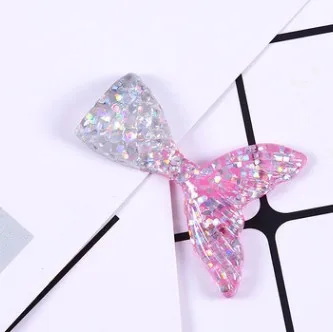Русалка из смолы хвост для мобильного оболочки diy аксессуары брелок серьги diy кулон в виде рыбьего хвоста материал kawaii украшение стола - Цвет: Sliver