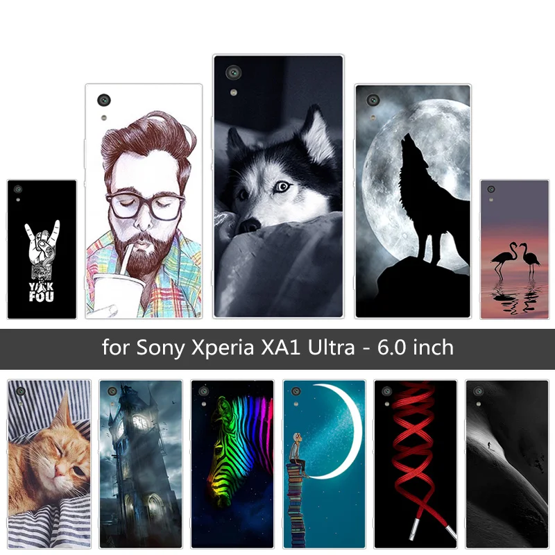 Ультратонкая задняя крышка для Sony Xperia XA1 Ultra Funda с концом волка Xa1 6 0 дюймов мягкий