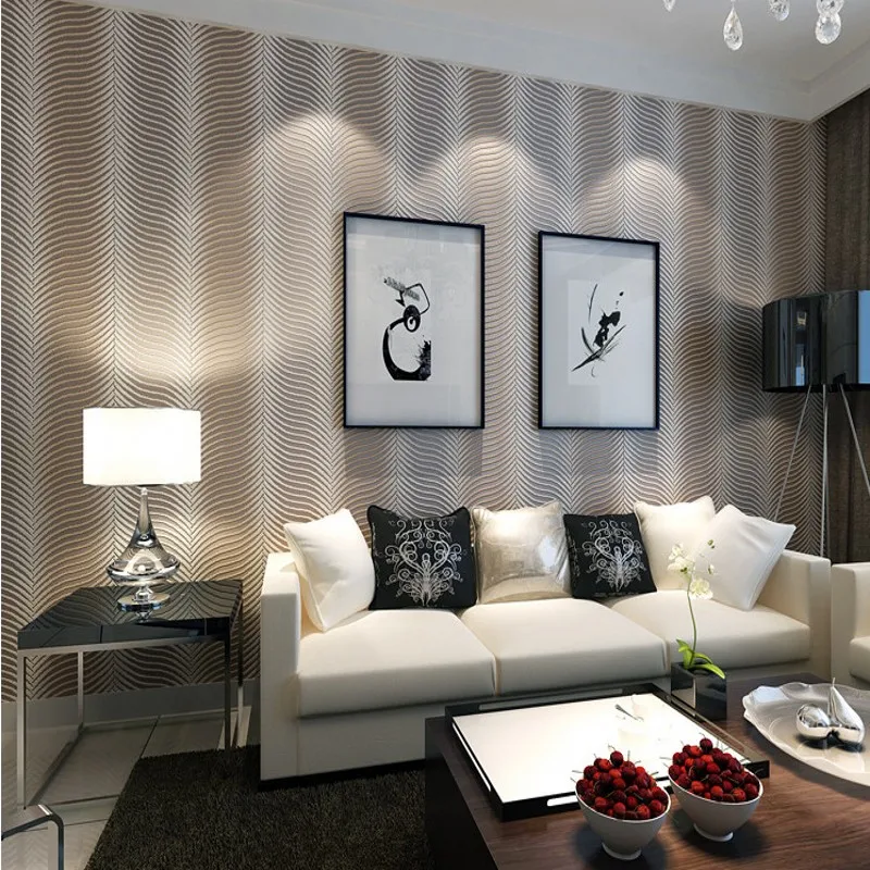 Бесплатная доставка современные абстрактные полосатые нетканые тканевые обои