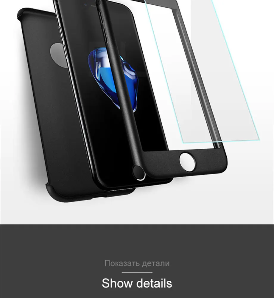 Чехол Gold Orchid 360 для iPhone 6, 6s, 7 Plus, чехол, ударопрочный, полная защита, закаленное стекло для iPhone 5, 5S, 8, 8 Plus, X