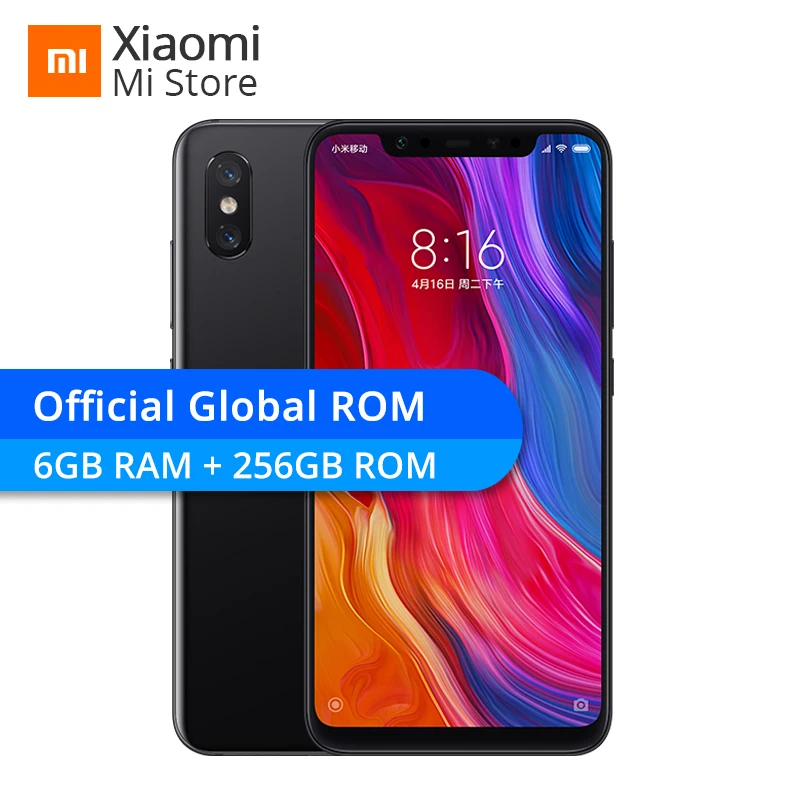 Xiao mi 8 6 ГБ оперативная память 256 Встроенная Snapdragon 845 Octa Core 21 &quot2248x1080 12MP двойной
