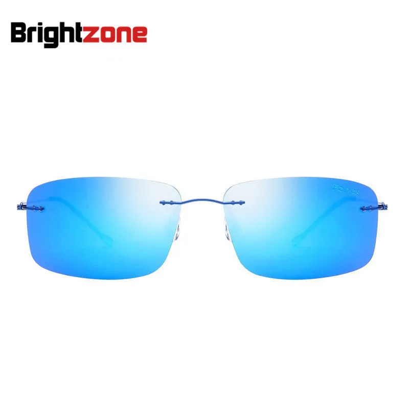 Brightzo2019 новые модные мужские титановые Солнцезащитные очки женские солнцезащитные очки без оправы поляризованные Urltra-светильник Квадратные Солнцезащитные очки для вечеринок с коробкой