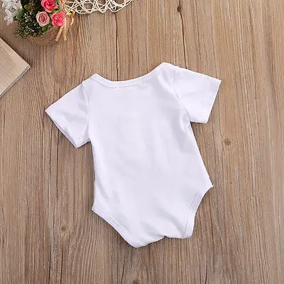 Боди унисекс с коротким рукавом и буквенным принтом для новорожденных|infant