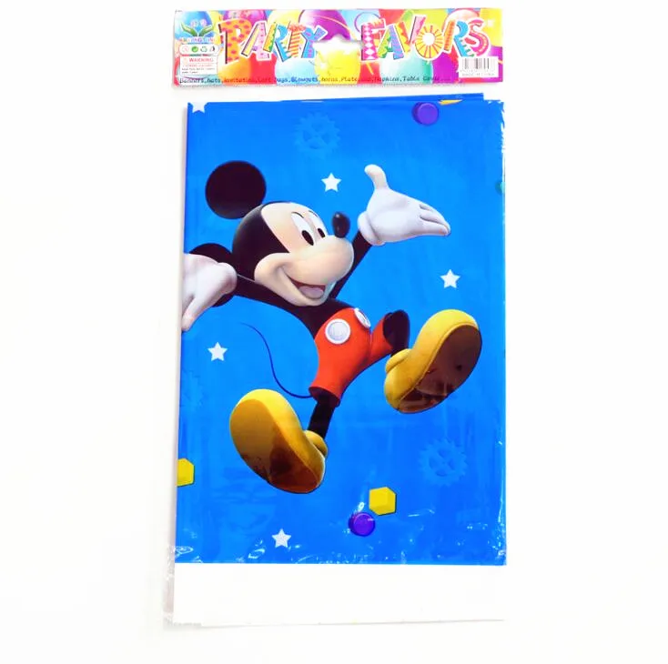 tablecloth 1pcs ChristmasMickey С Днем Рождения Детские вечерние украшения детский душ бумажная тарелка чашка флаг вечерние принадлежности Набор посуды детский душ - Цвет: tablecloth 1pcs