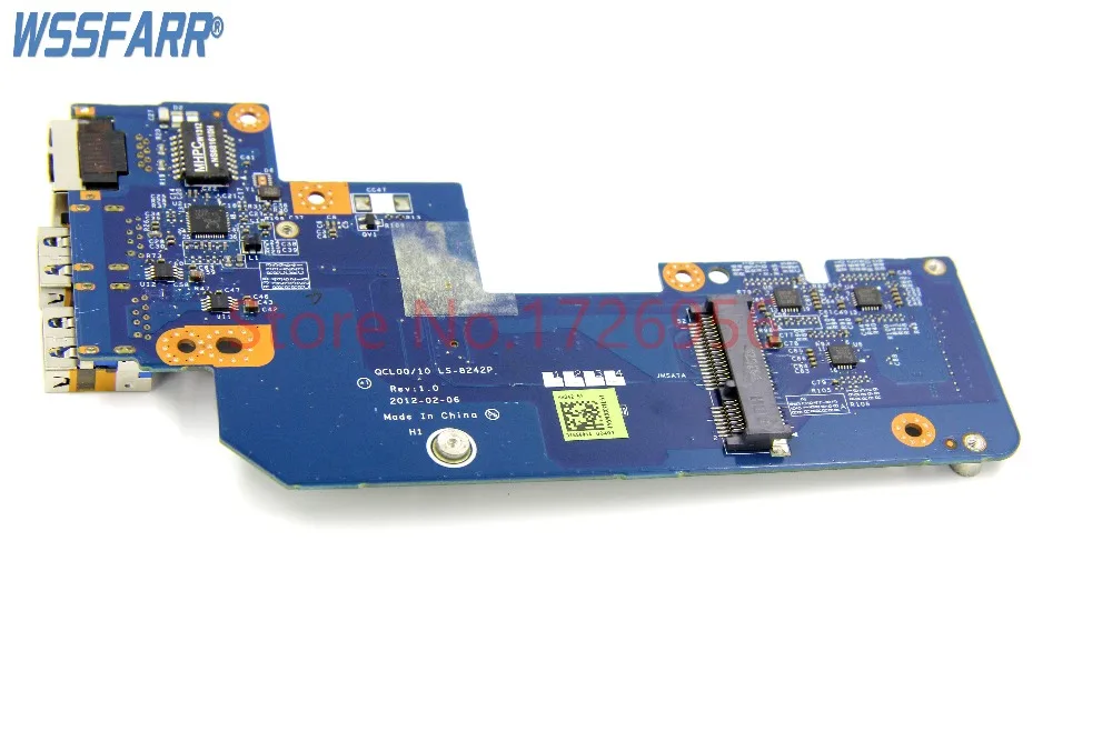 Оригинал для Dell 17R 7520 USB Ethernet LAN Соединительная плата с mSATA портом QCL00/10 LS-8242P 0N7JHH N7JHH |