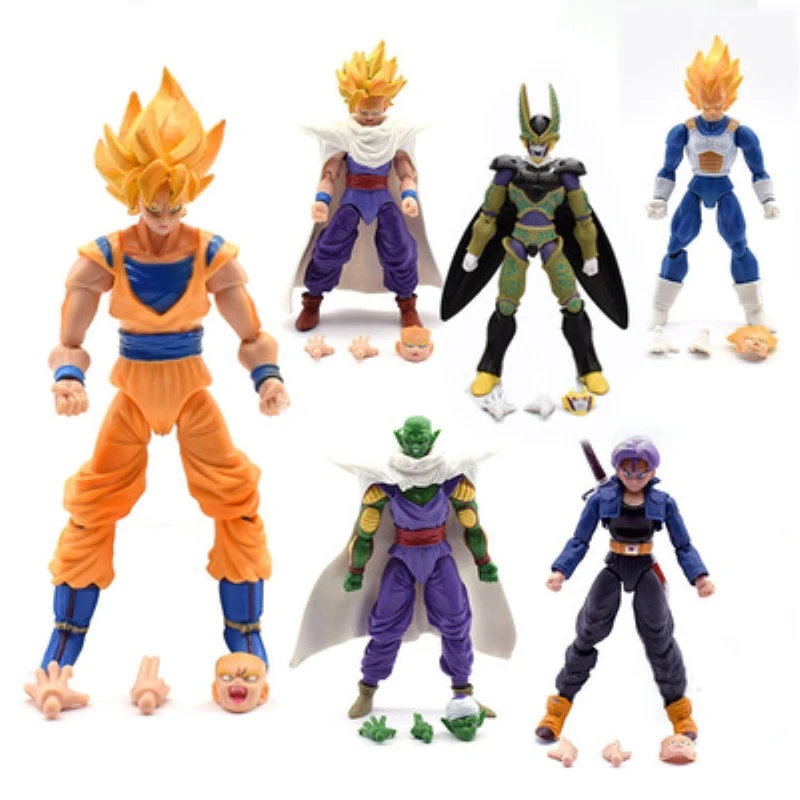 6 шт./компл. Драконий жемчуг Z шарнир подвижные Vegeta Piccolo стволы сон Гохан Гоку ДБЗ
