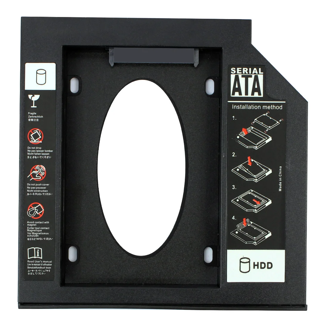 Пластиковый 2nd HDD корпус Caddy 12,7 мм/9,5 мм SATA 3,0 Optibay 2,5 дюймов SSD DVD CD-ROM адаптер Жесткий диск чехол для драйвера