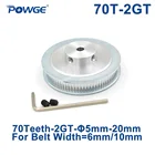 Зубчатый шкив с отверстием 66 POWGE 70 зубцов 2GT 3581012141516171920 мм для GT2 открытый синхронный ремень Ширина 610 мм 70 зубьев 70 T