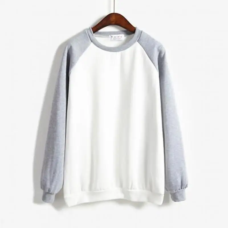 NFIVE Brand 2018 Women's Plus Velvet Sweatshirts Korean Autumn Winter Loose Splicing Long Sleeves Student Baseball Sweatshirt | Женская