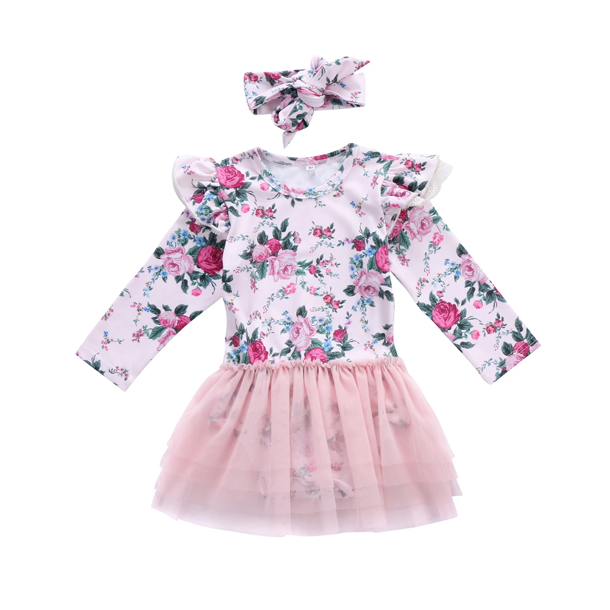 Детский кружевной комбинезон с юбкой пачкой и длинным рукавом|baby romper floral|newborn baby
