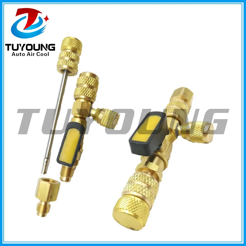 

NEW sale one Pair 1/4" 5/16" Valve Core Quick Remover Installer Tool High/Low Pressure for R22 R410A R404A Air Conditioning