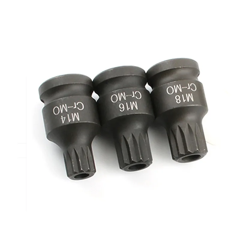 1/2 inch Impact сплайн гнездо бит Набор M14-M18 пневматический электрический ключ сокета хромомолибденовый Авто Ремонт Инструменты M14 M16 M18