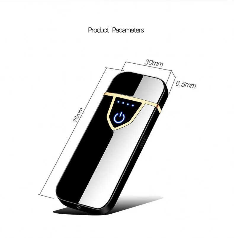 Акция, новая usb зарядка, зажигалка, маленькая металлическая перезаряжаемая Зажигалка для сигарет, двухстороннее зажигание, тонкая электрическая зажигалка, подарок