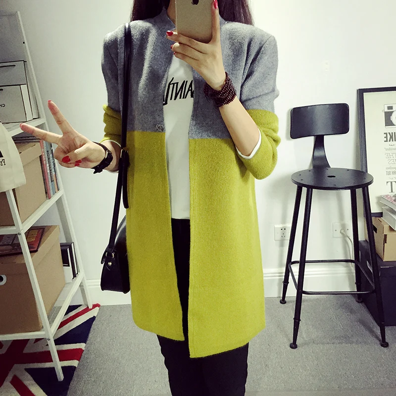 

OHCLOTHING 2021 Spring Autumn Cardigan Fashion Slim Long Women's Brand cashmere material loose sweater female outerwear coat