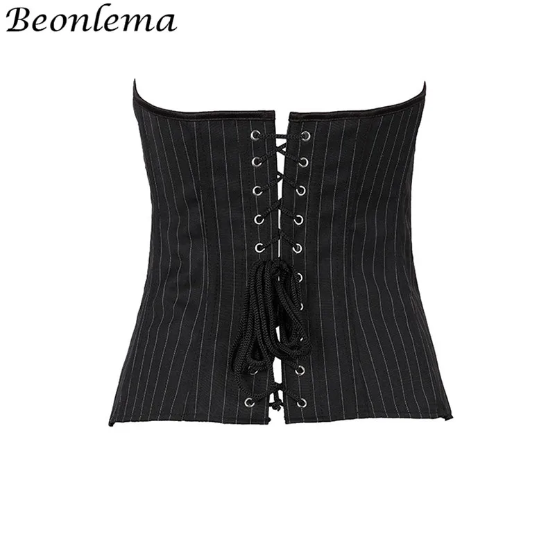 BENOLEMA черная Корсетная юбка Mistress в полоску, Korse 6XL, плюс размер, Женский корсет с застежкой-молнией, комплект, юбка, Горячая Женская бюстье, сексуальный