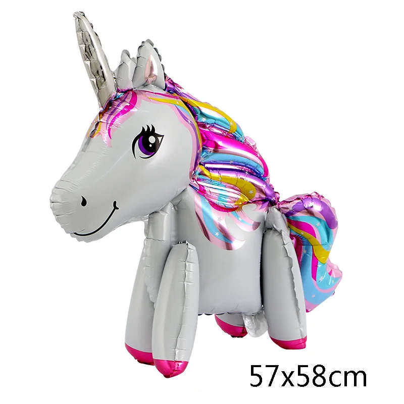 1pc 1 шт 3D DIY CuteRainbow фольгированные шары розовый синий фиолетовый стоячие шары Свадебные украшения для дня рождения Детские игрушки - Цвет: 1pc