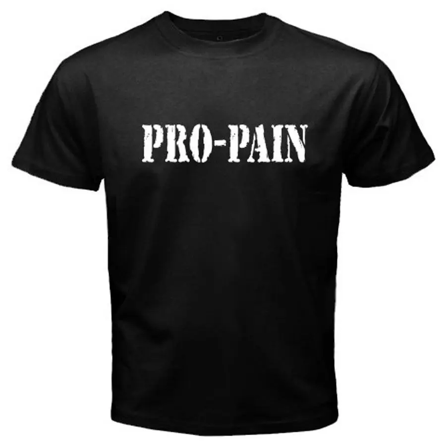2018 новые модные Pro Pain логотип боли Для мужчин черный футболка из хлопка с принтом