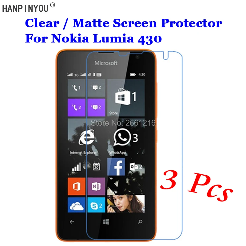 3 Pcs/Lot For Microsoft Lumia 430 4.0&quot HD Clear / Anti-Glare Matte Front Screen Protector Touch Film | Мобильные телефоны и