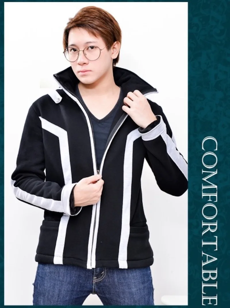 Sword Art Online II Kirito зимнее пальто Аниме САО мужские черные хлопковые флисовые