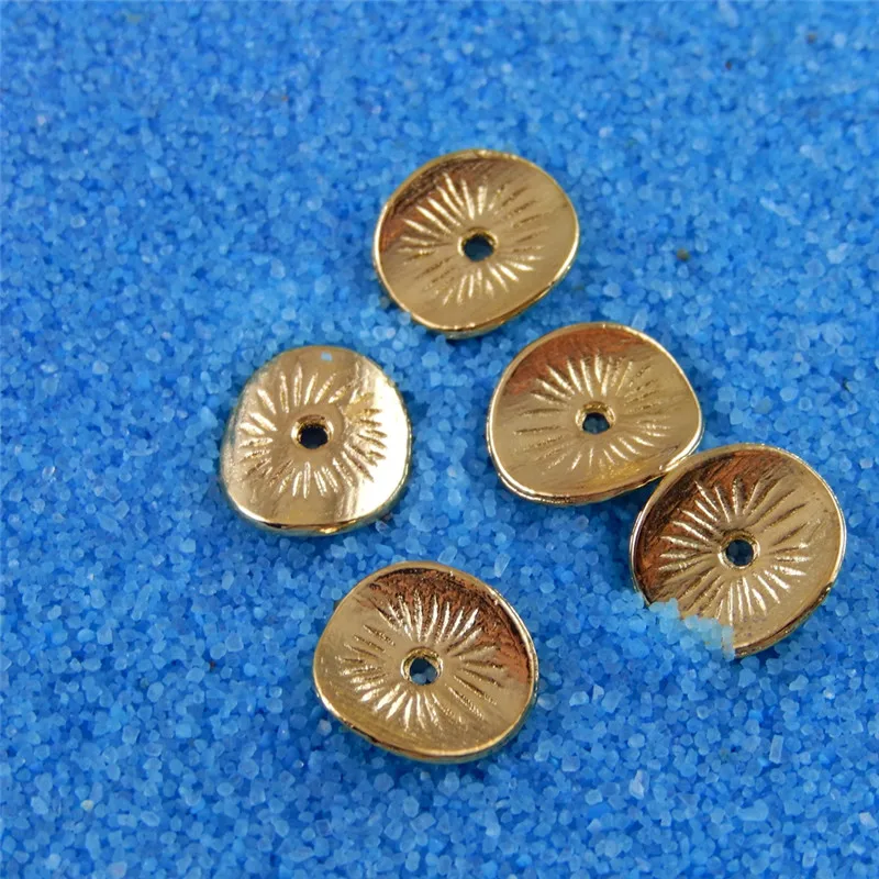 Wholesale 200PCS Gold Tone Round Plate Small Metal Jewelry Making Beads Handmade Crafts Scrapbooking Accessory Hot Selling 32138 | Украшения