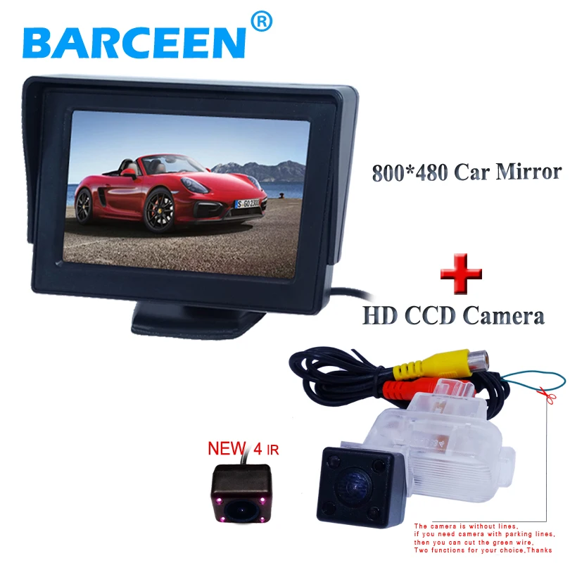 

In-Dash placement lcd screen 4.3" car monitor with 170 angle 4 ir car reversing camera 2 in 1 set apply for Mazda 6/M6 2014