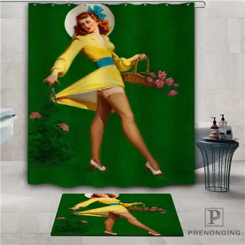 Индивидуальный pin up girl (7) водонепроницаемый занавеска для душа коврик дома ванной