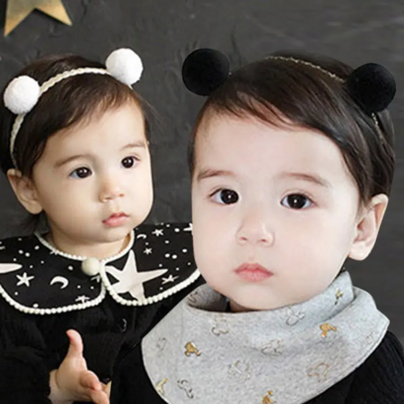 Flowers Headbands Fur Ball Lace Hair Band Baby Girl Headband Rabbit Ears Girls | Детская одежда и обувь