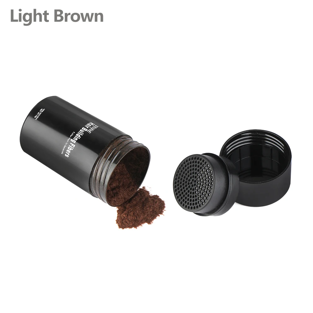 light brown 1 шт., утолщенный Уход за волосами, волоконный порошок, лечение выпадения волос, корректор, порошок, заправка волосяных волокон, Кератиновый строительный спрей-аппликатор - Цвет: light brown