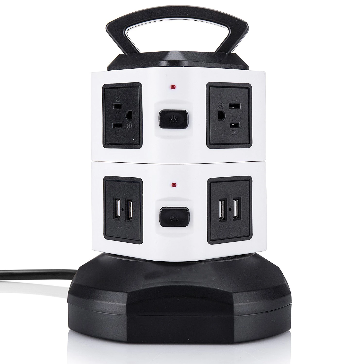 Башня Мощность полосы 6/10/14 розетка с USB слотом 6.5ft удлинитель провод 3000W Стабилизатор напряжения зарядная станция - Цвет: 6 Outlets 4USB