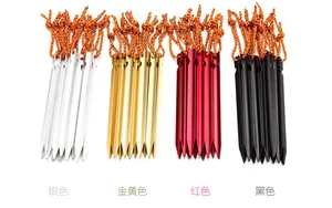 Колышки для палатки из алюминиевого сплава с веревкой, 18 см, 4 шт.