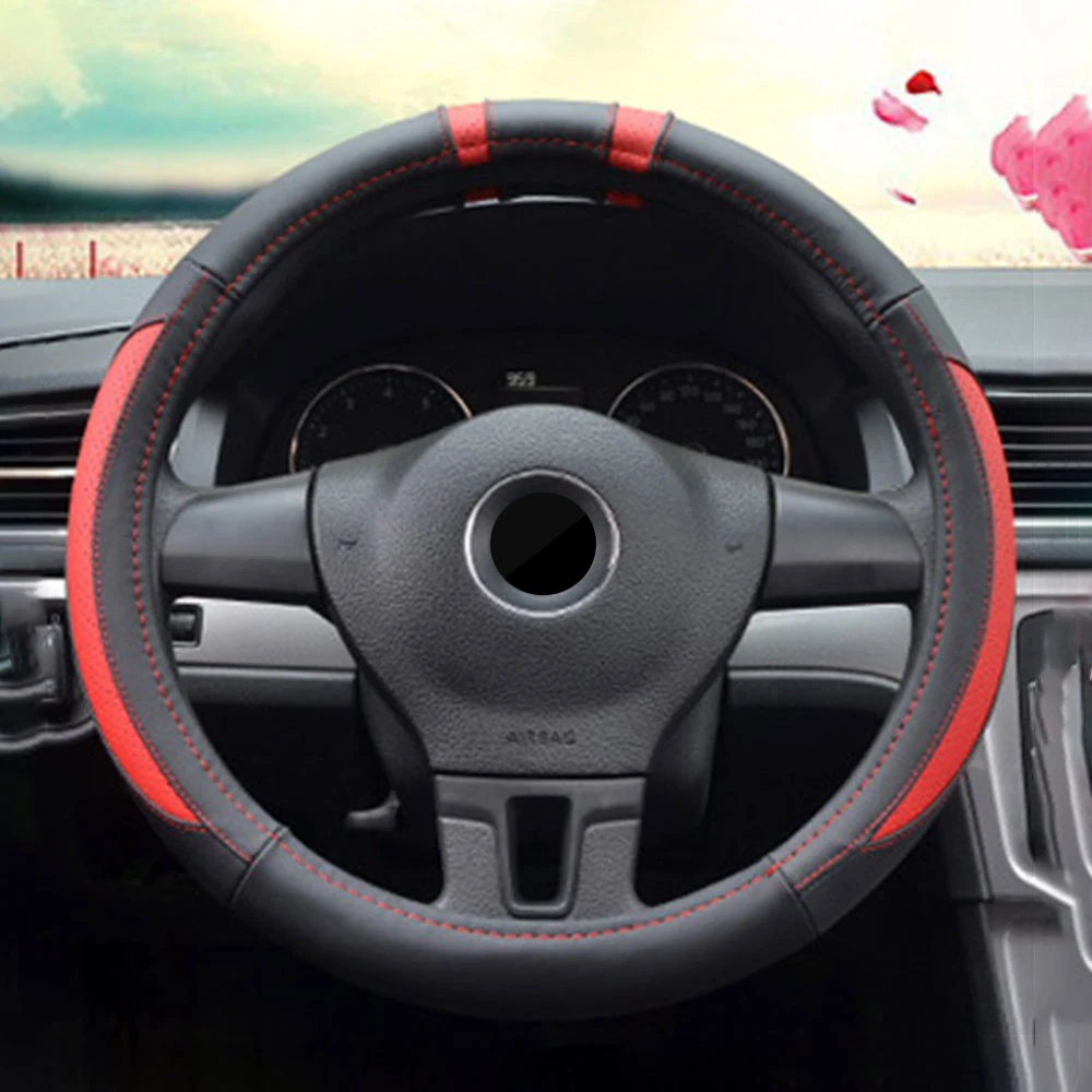 FLY5D 39cm 6 Clolor Skidproof Durable Car Steering Wheel Cover Ice Silk Leather Auto Covers Fit Most Cars Breathability | Автомобили и