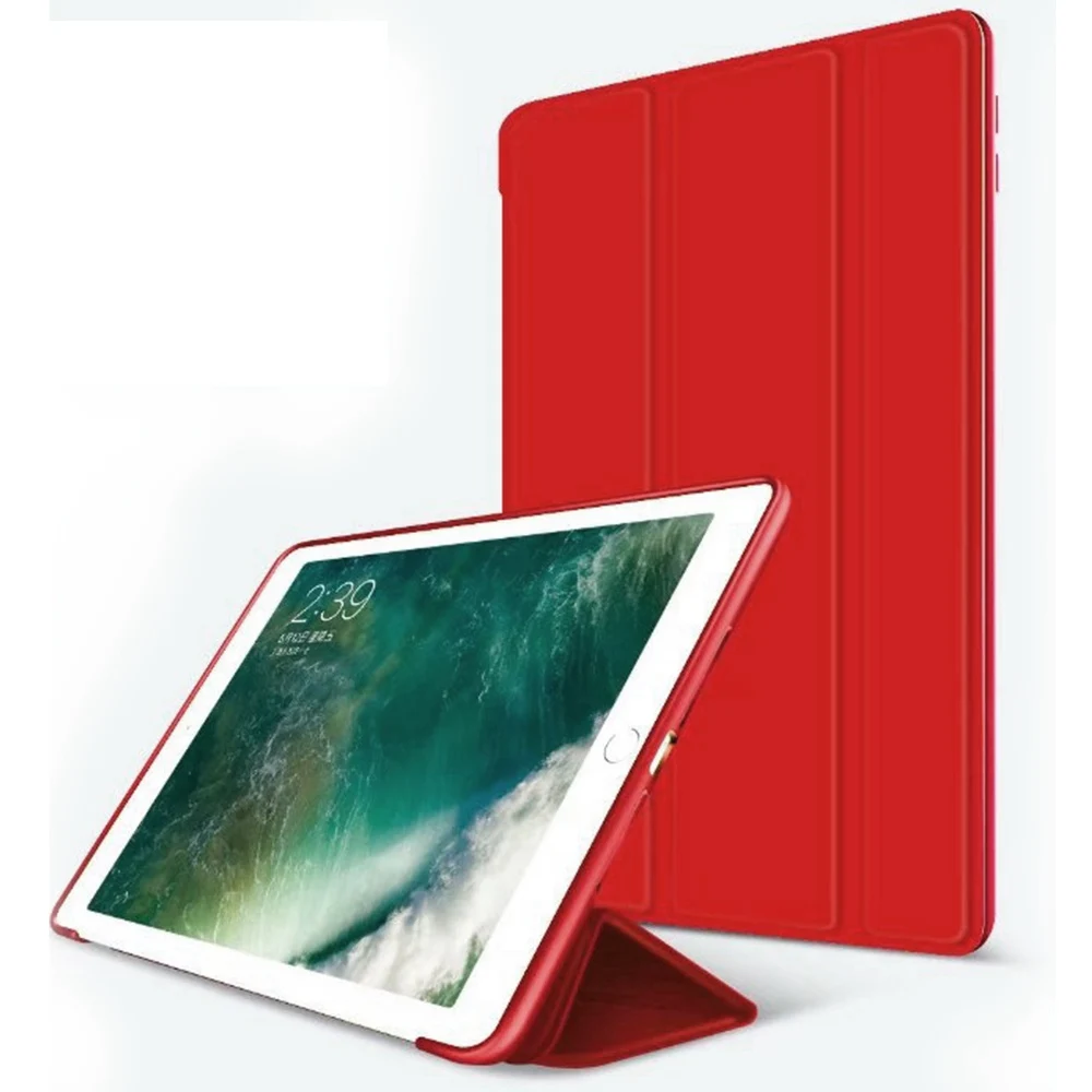 red Чехол для Apple, новинка, ipad 9,7,, чехол, карамельный, силиконовый, мягкий, цветной, задний, TPU& Передняя, искусственная кожа, 2 в 1, чехол для ipad, чехол - Цвет: red