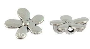 

80Pcs Tibetan Silver Color flower beads A16186