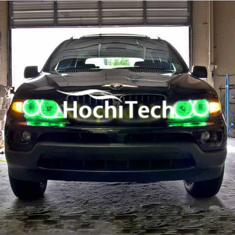 Суперъяркие Светодиодные глаза ангела для BMW X5 2000 2006 Цветовая переключение фар